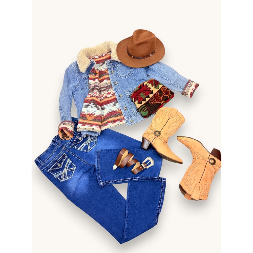 Idyllwind Miranda Lambert Reversible Denim Blanket Jacket Western Boho SM - Picture 9 of 9